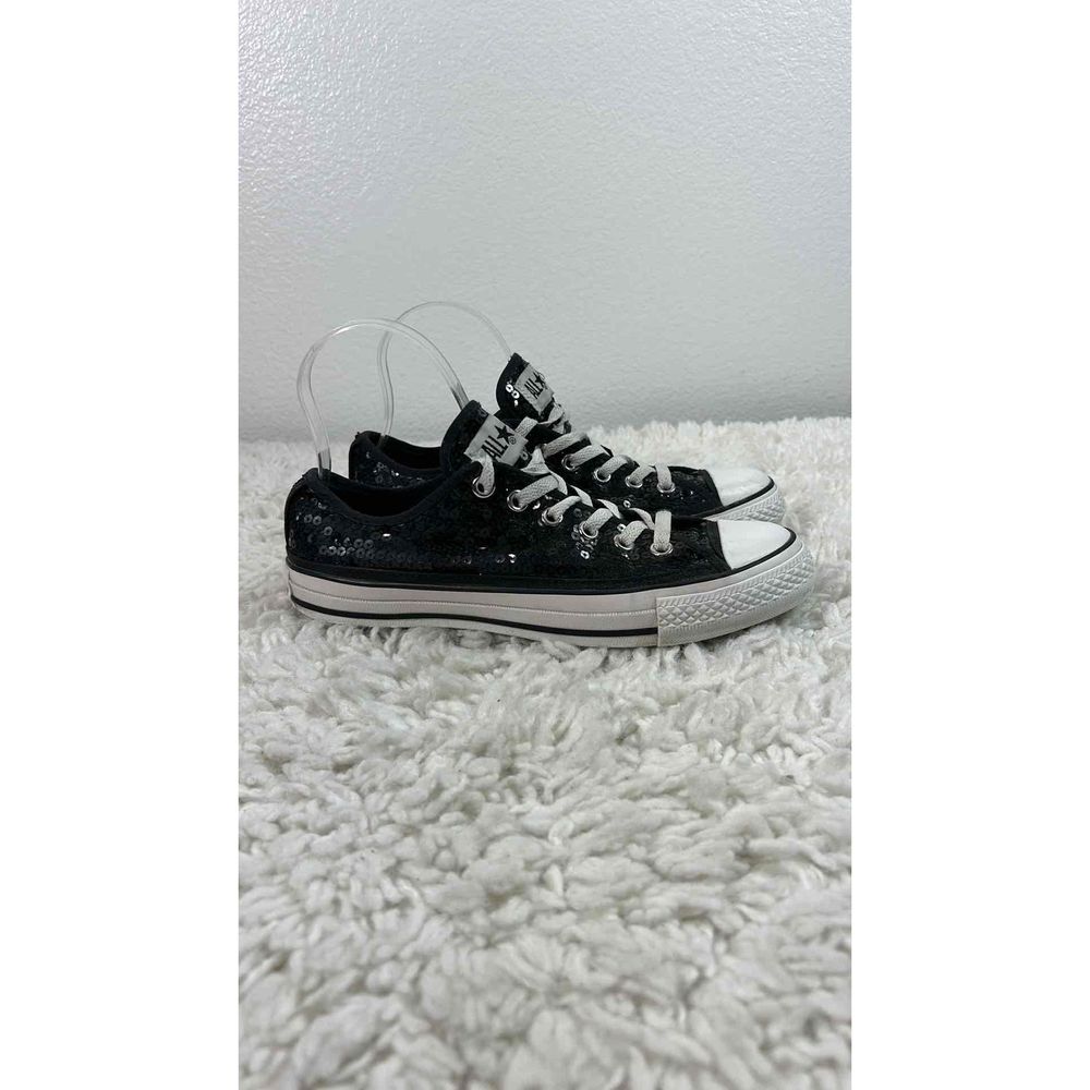 Converse Womens Sneaker Shoes Black Sequin Low Top Size US Women's 9